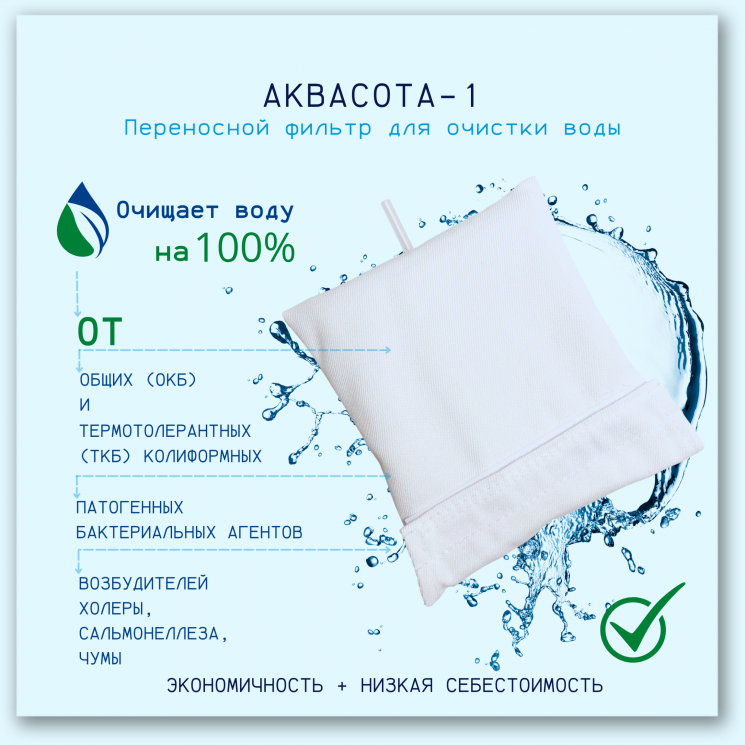 Переносной (портативный) фильтр для воды Аквасота-1 